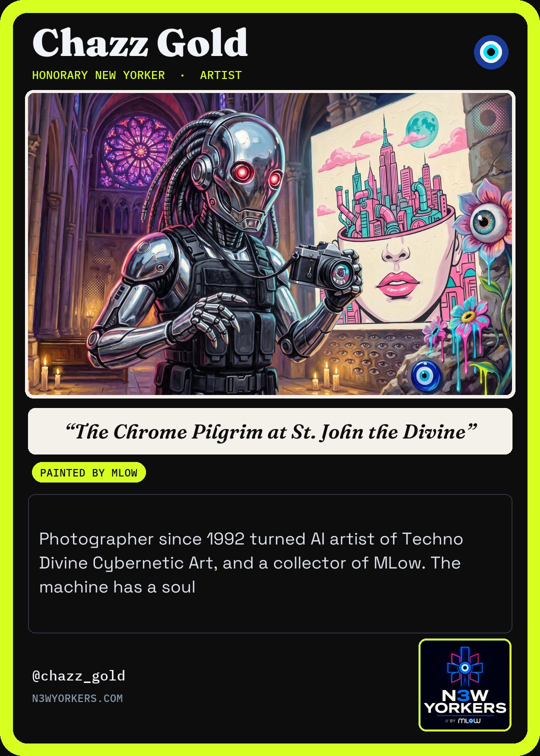 The Honorary card for Chazz Gold, painted by MLow
