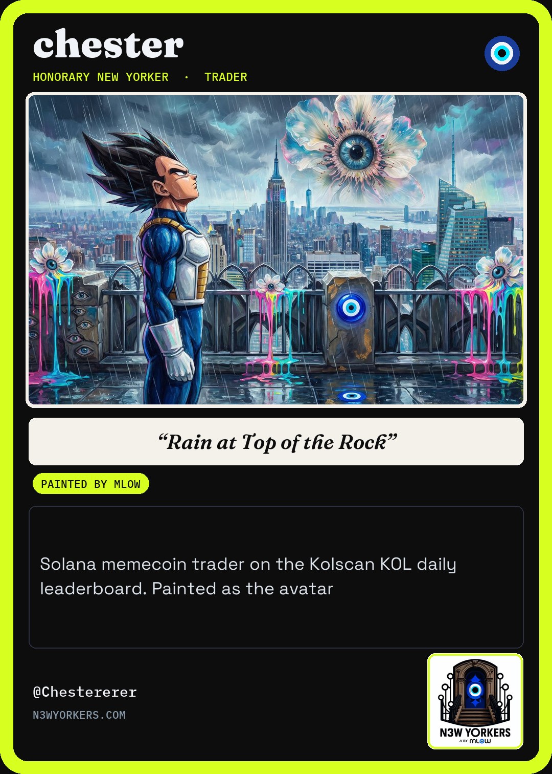 The Honorary card for chester, painted by MLow
