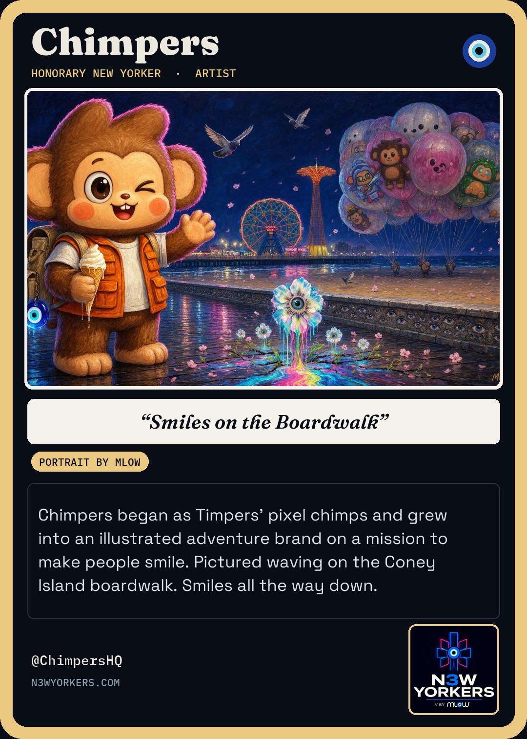 The Honorary card for Chimpers, portrait by MLow