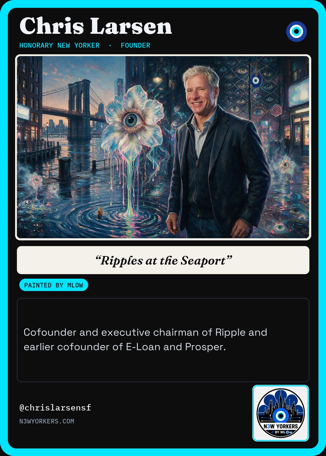 The Honorary card for Chris Larsen, painted by MLow