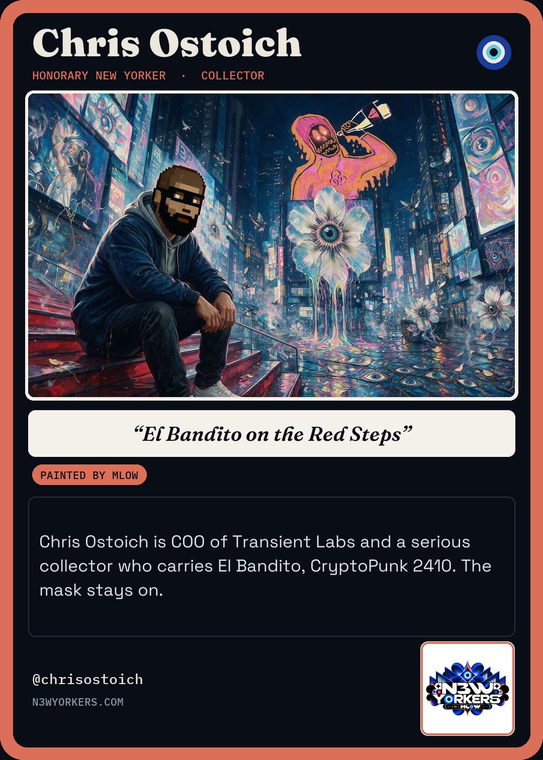 The Honorary card for Chris Ostoich, painted by MLow