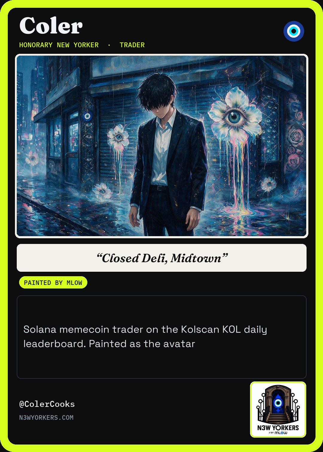 The Honorary card for Coler, painted by MLow