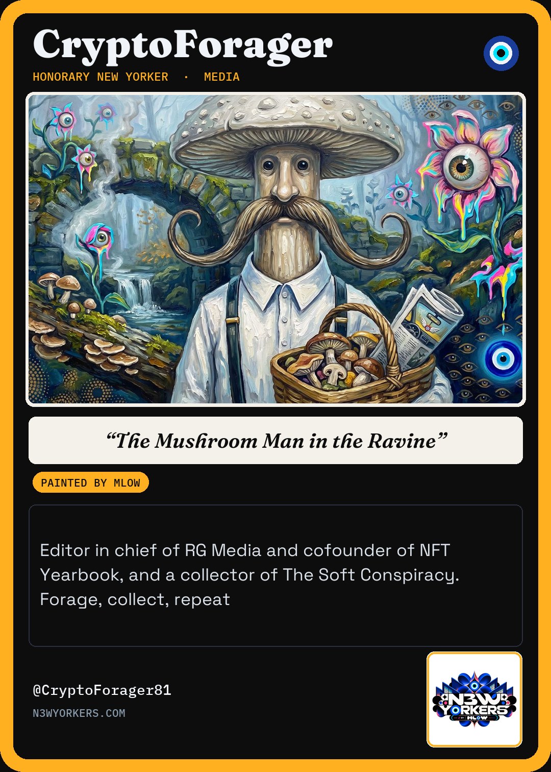 The Honorary card for CryptoForager, painted by MLow
