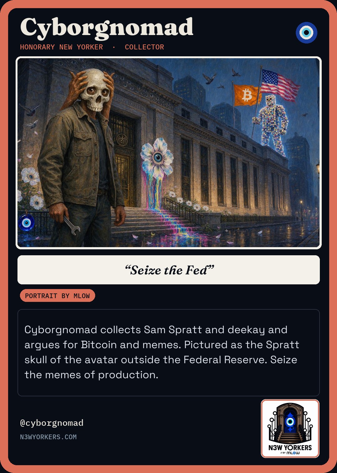 The Honorary card for Cyborgnomad, portrait by MLow