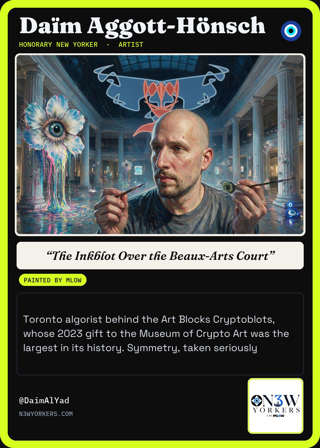 The Honorary card for Daïm Aggott-Hönsch, painted by MLow