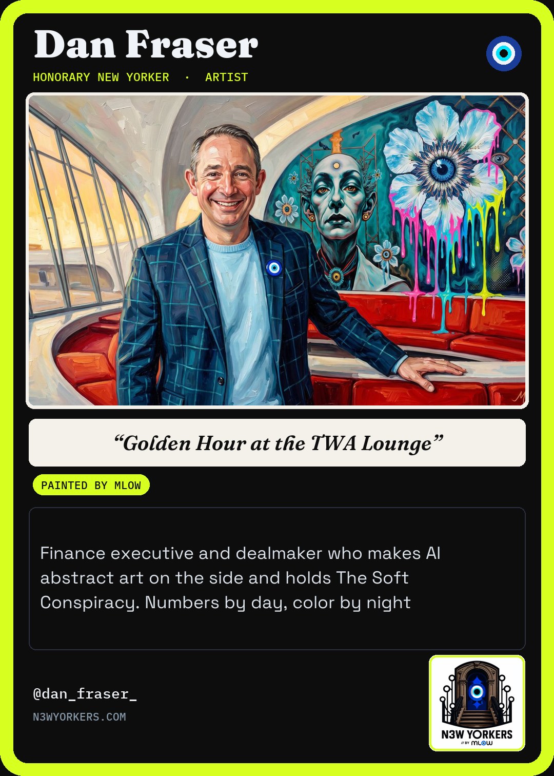 The Honorary card for Dan Fraser, painted by MLow