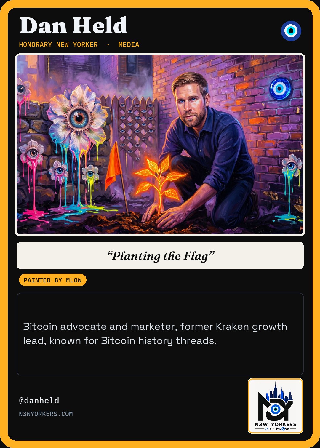 The Honorary card for Dan Held, painted by MLow