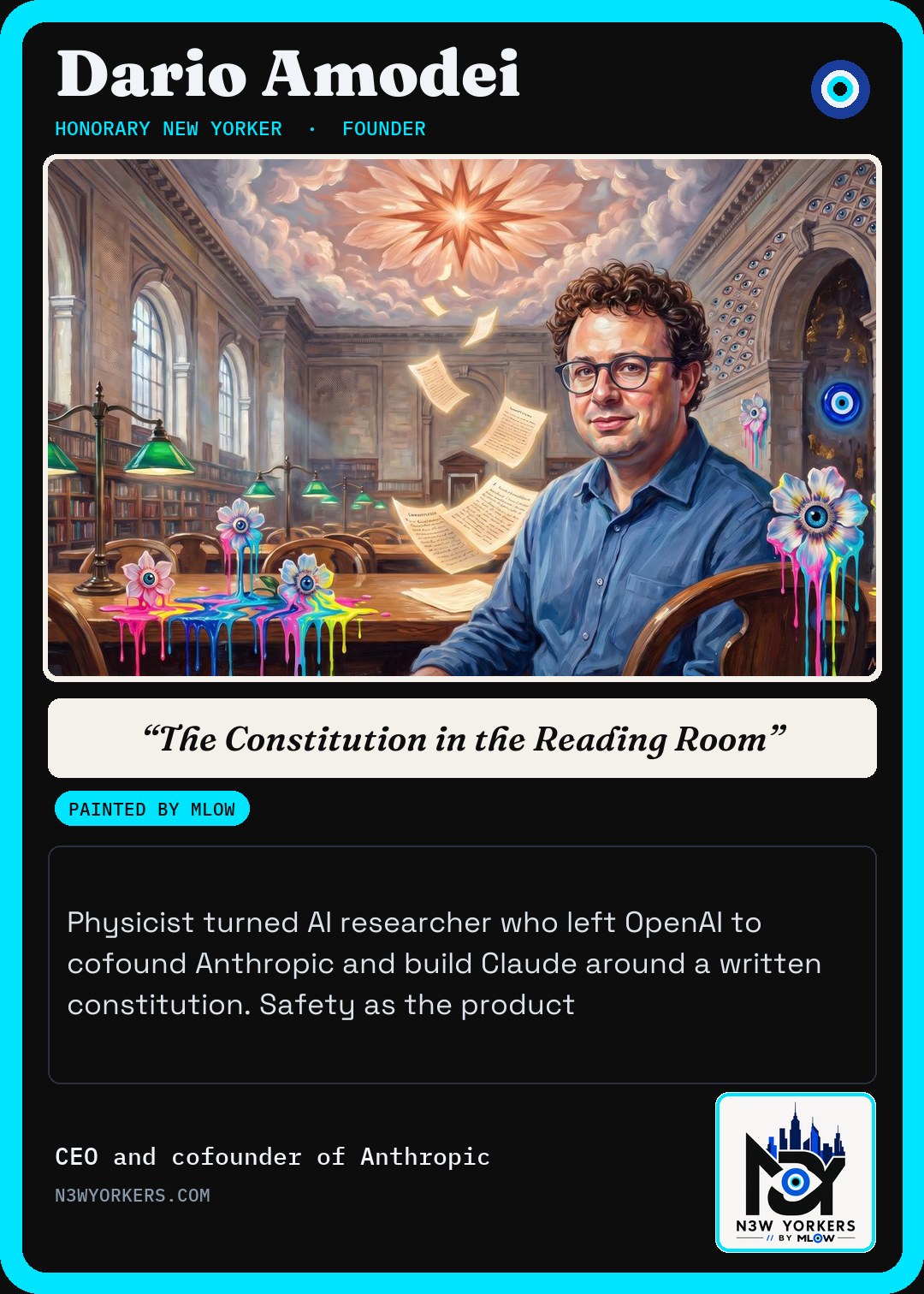 The Honorary card for Dario Amodei, painted by MLow