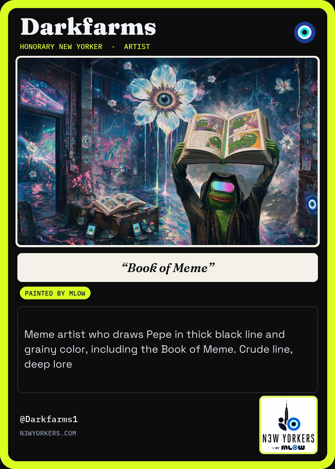 The Honorary card for Darkfarms, painted by MLow