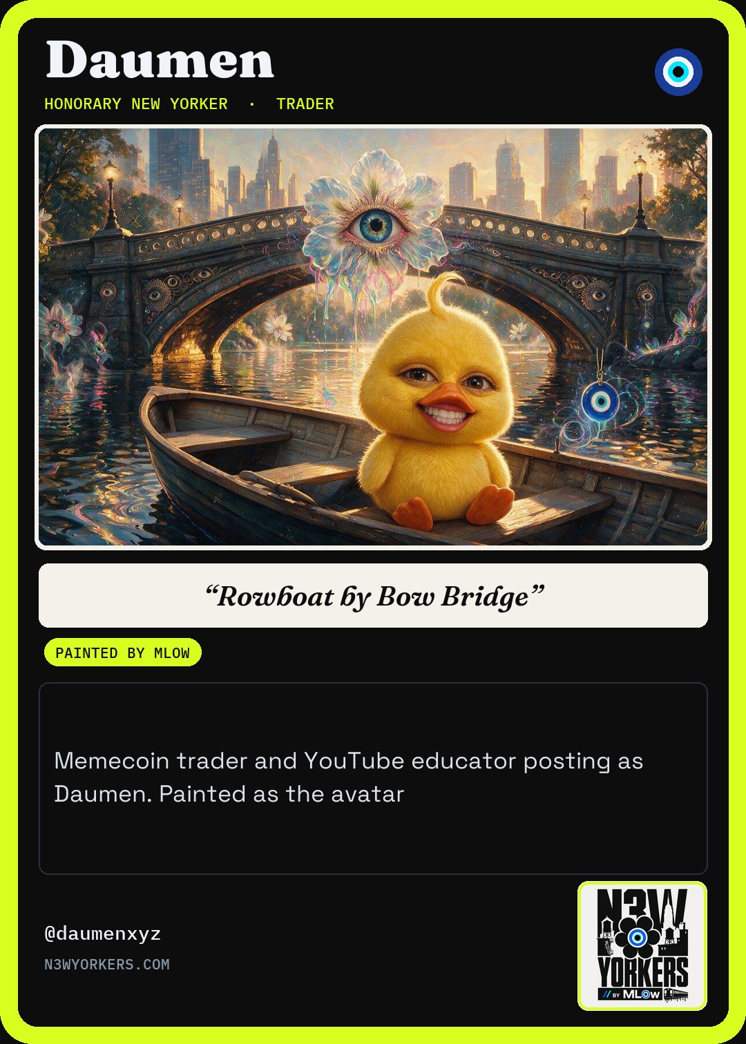 The Honorary card for Daumen, painted by MLow