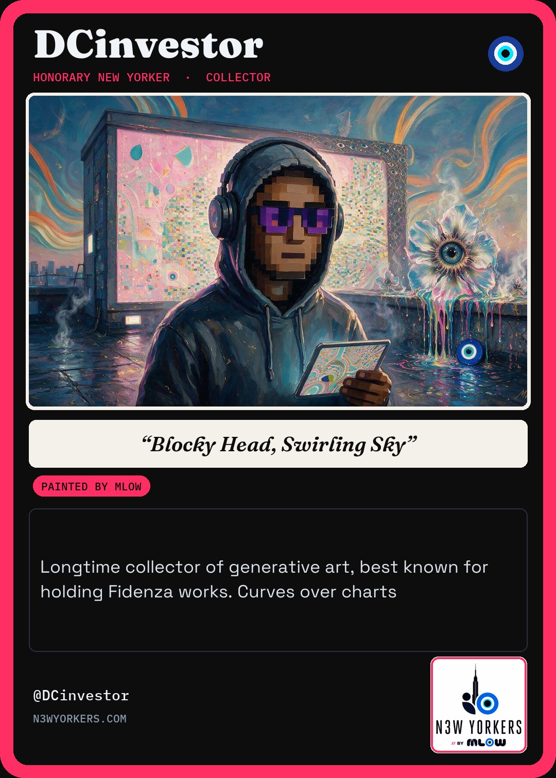 The Honorary card for DCinvestor, painted by MLow