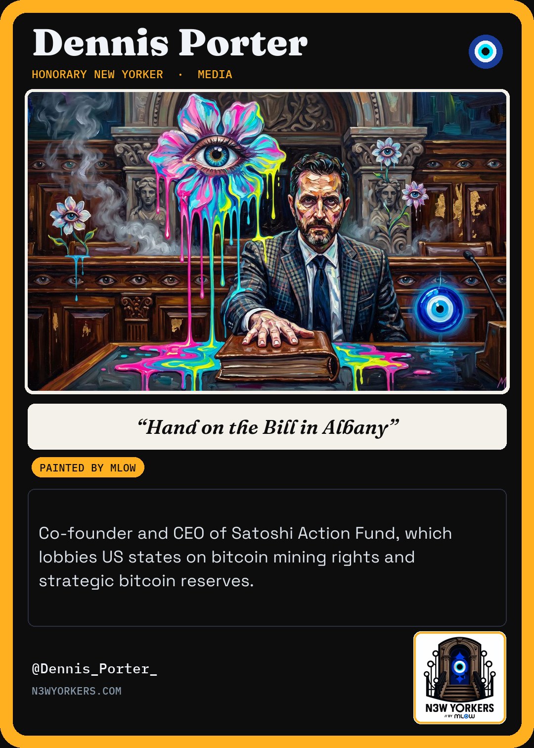 The Honorary card for Dennis Porter, painted by MLow