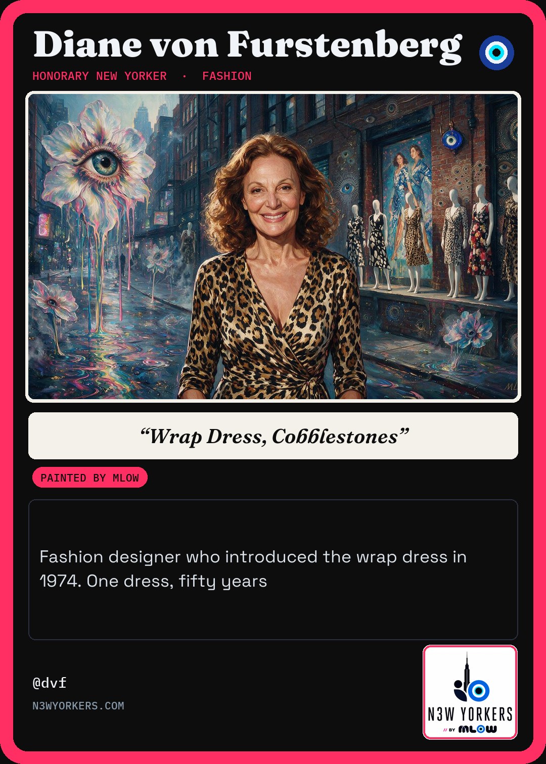 The Honorary card for Diane von Furstenberg, painted by MLow