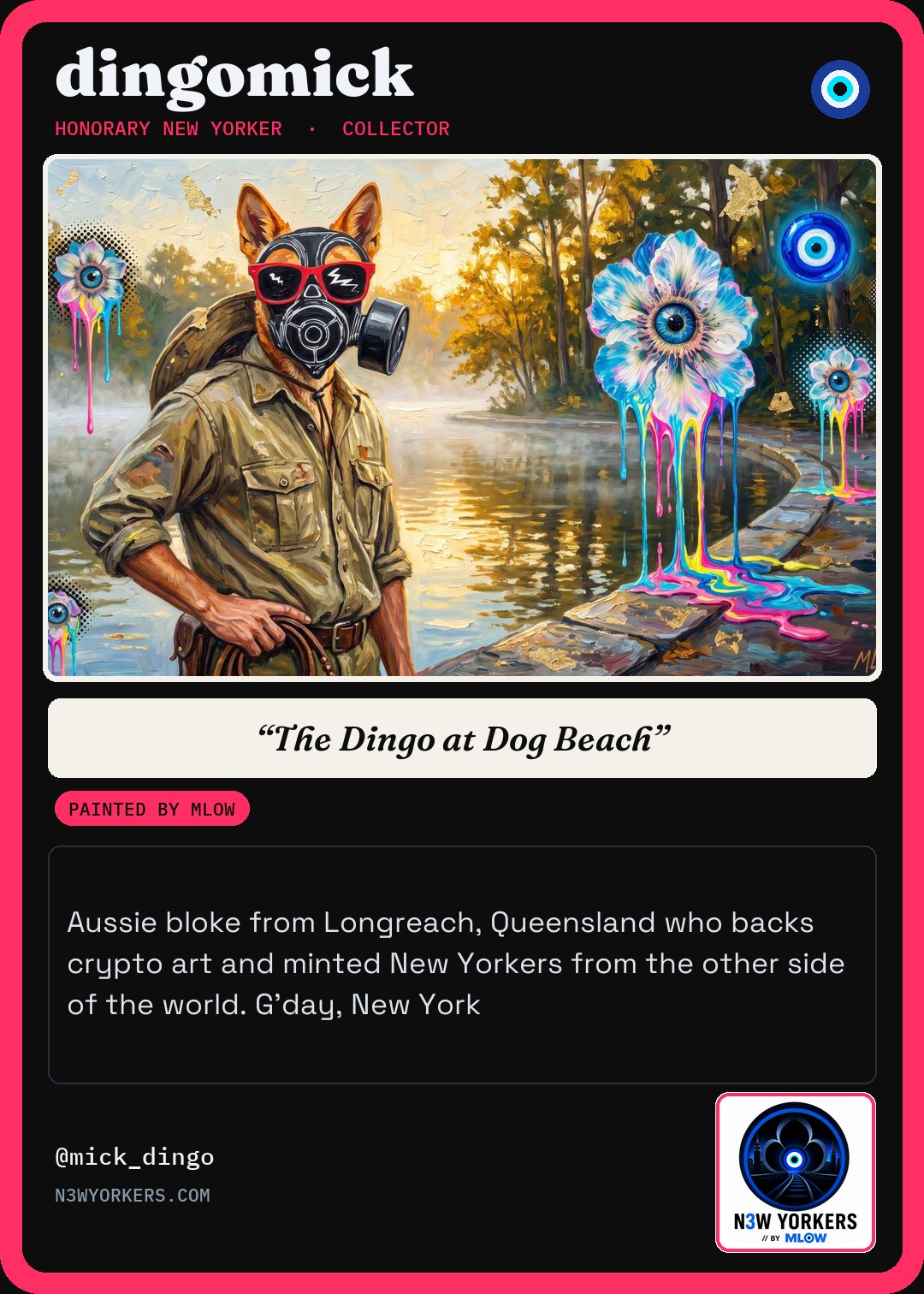 The Honorary card for dingomick, painted by MLow