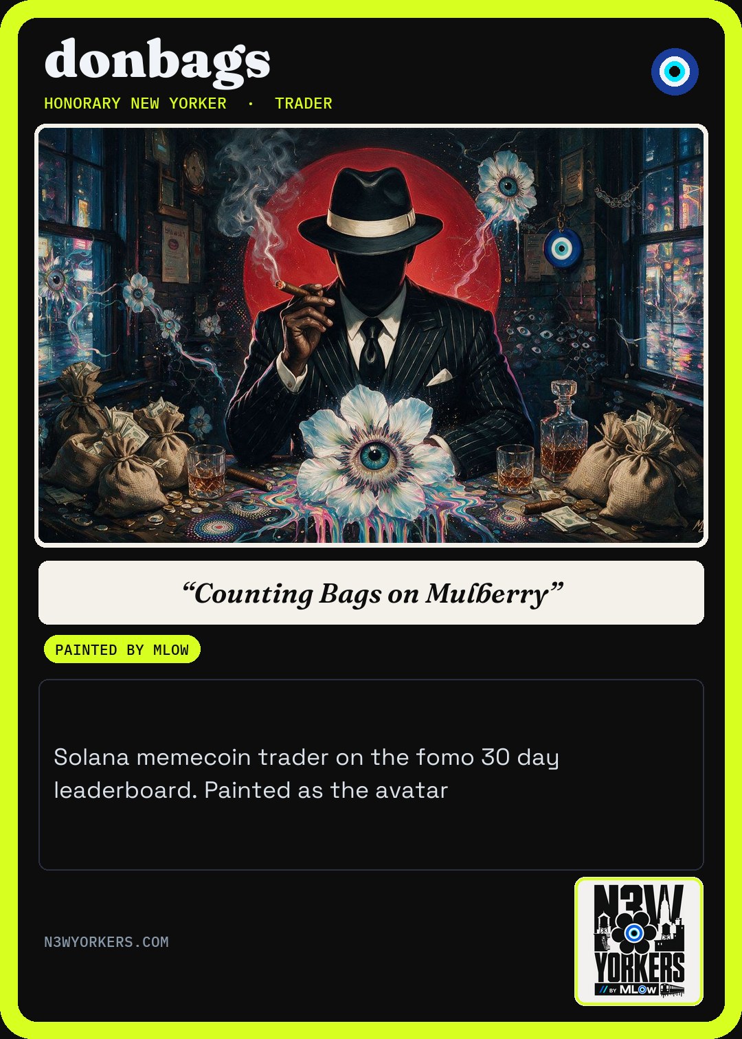 The Honorary card for donbags, painted by MLow