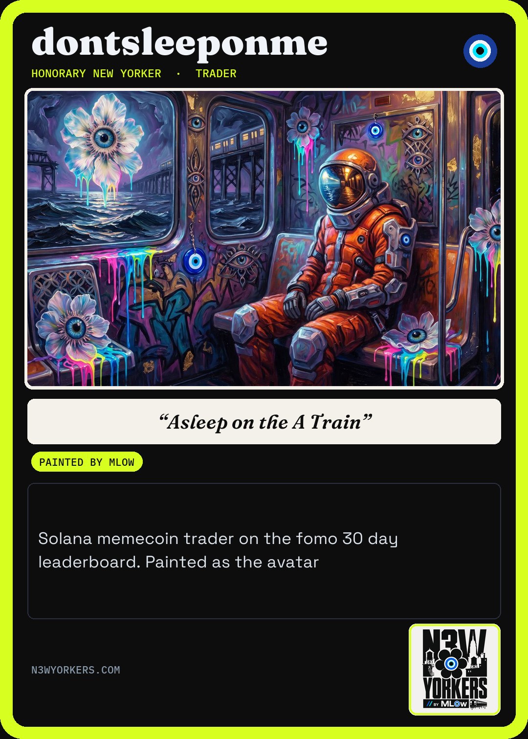 The Honorary card for dontsleeponme, painted by MLow
