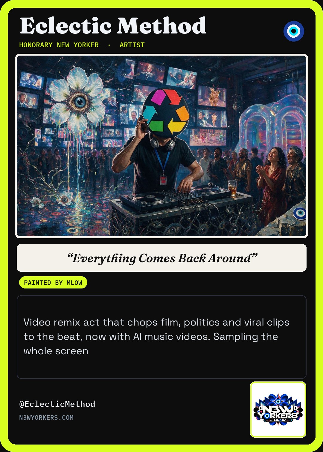 The Honorary card for Eclectic Method, painted by MLow