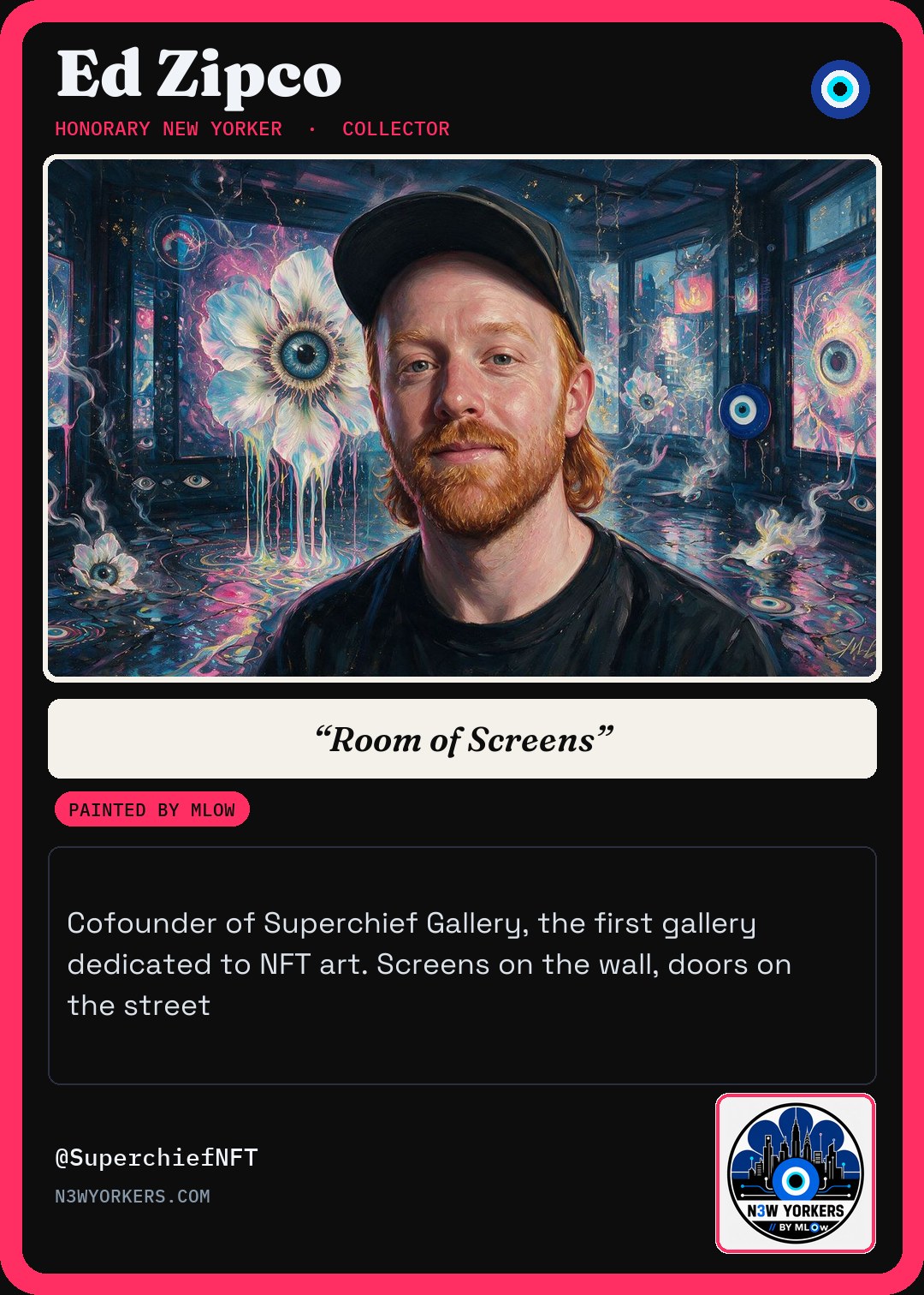 The Honorary card for Ed Zipco, painted by MLow