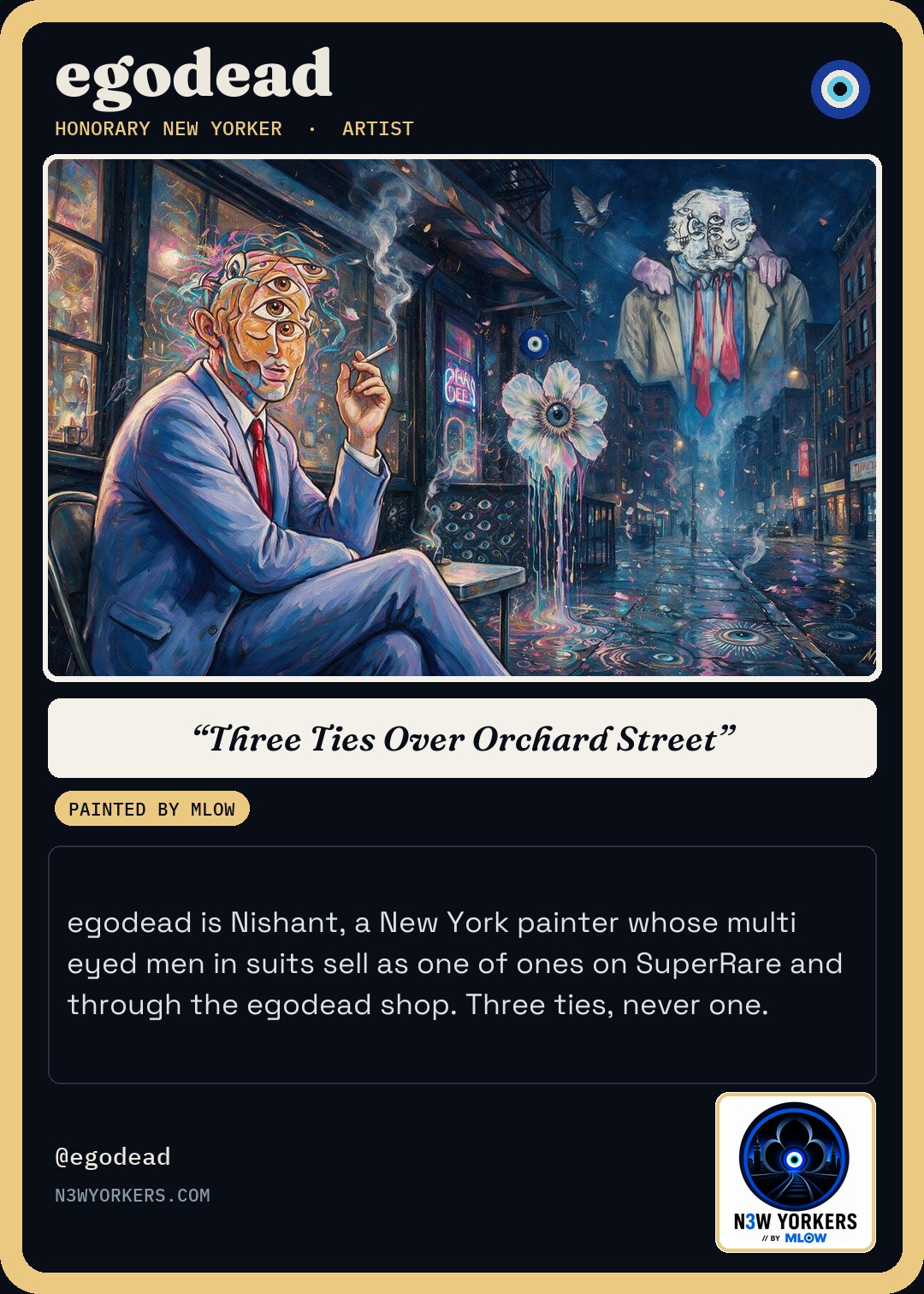 The Honorary card for egodead, painted by MLow