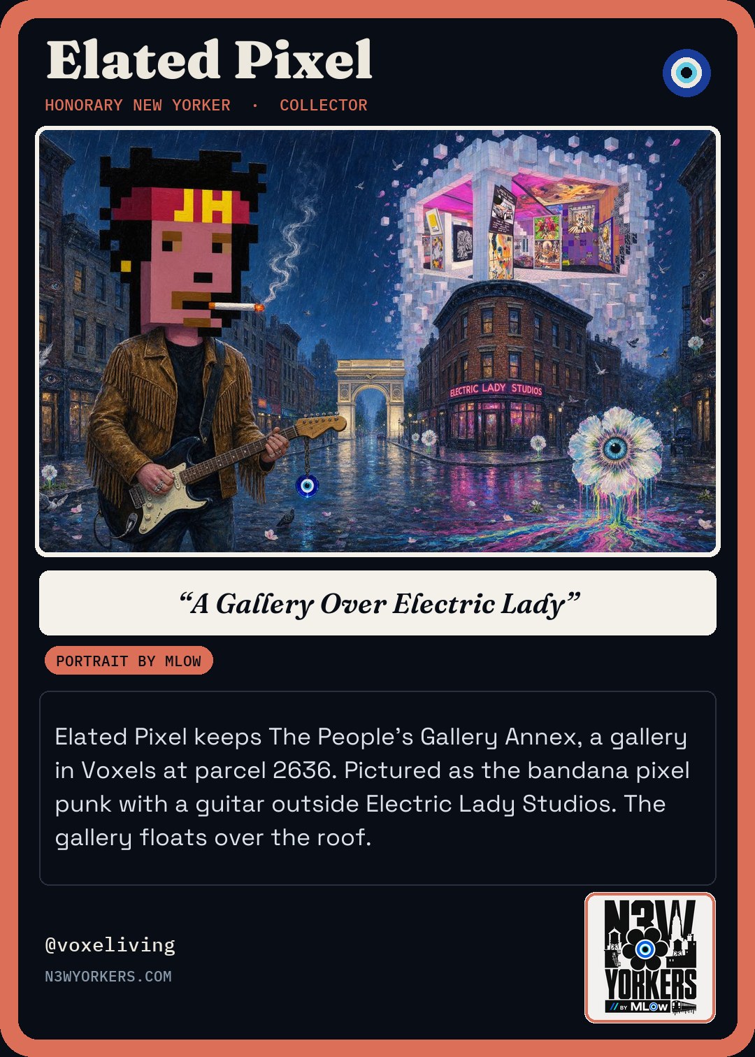 The Honorary card for Elated Pixel, portrait by MLow
