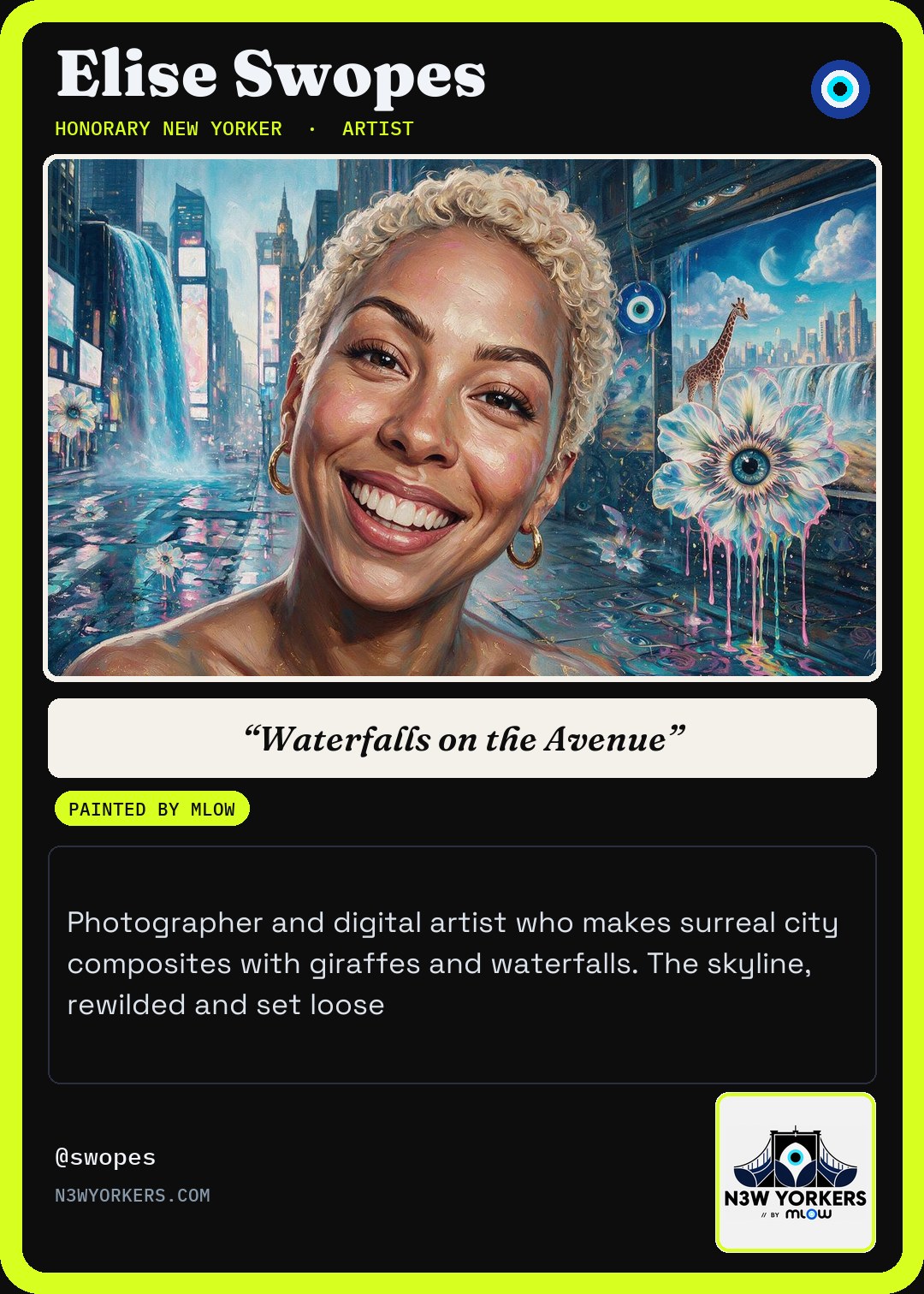The Honorary card for Elise Swopes, painted by MLow