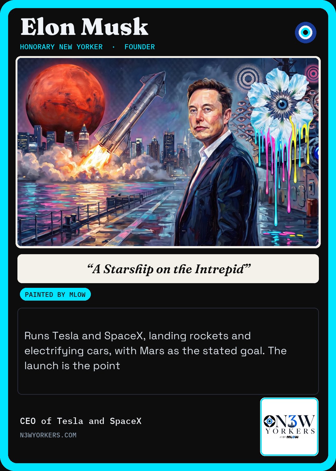 The Honorary card for Elon Musk, painted by MLow