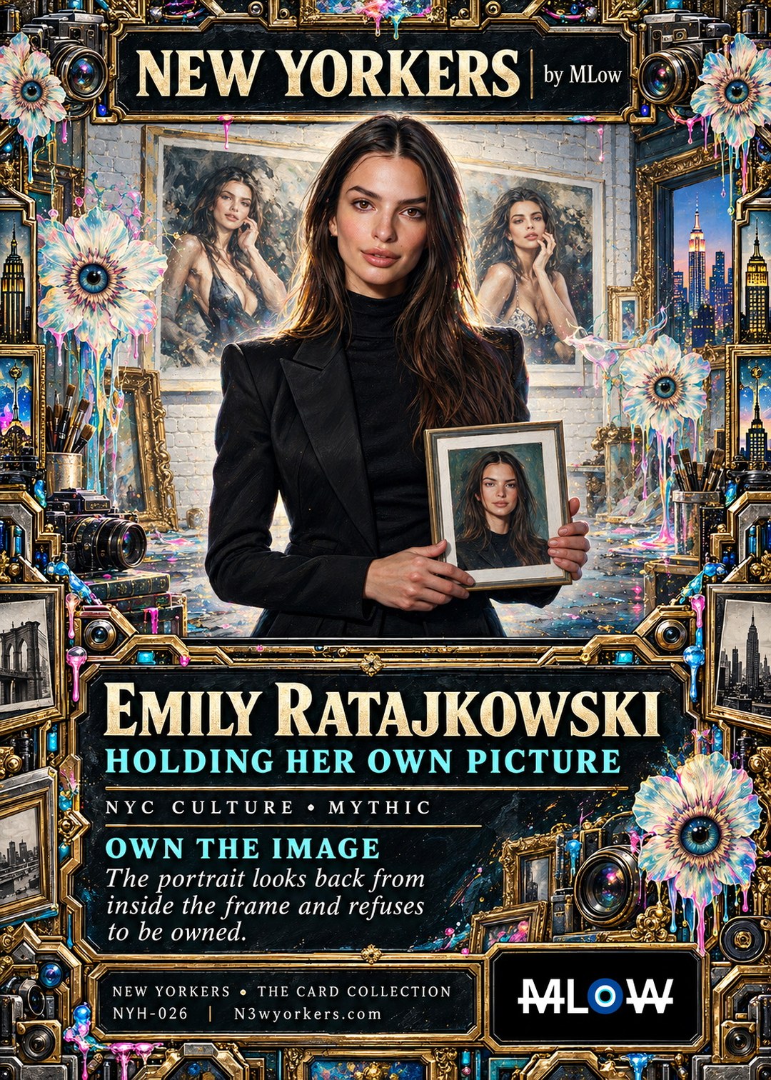 The Honorary card for Emily Ratajkowski, painted by MLow