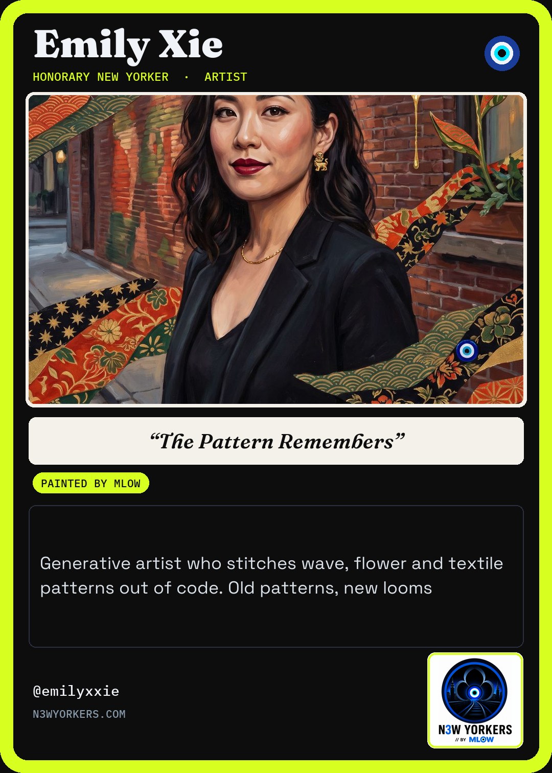The Honorary card for Emily Xie, painted by MLow