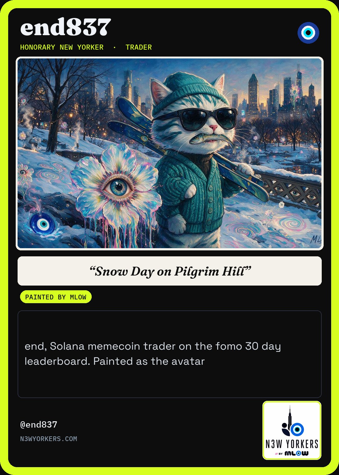 The Honorary card for end837, painted by MLow