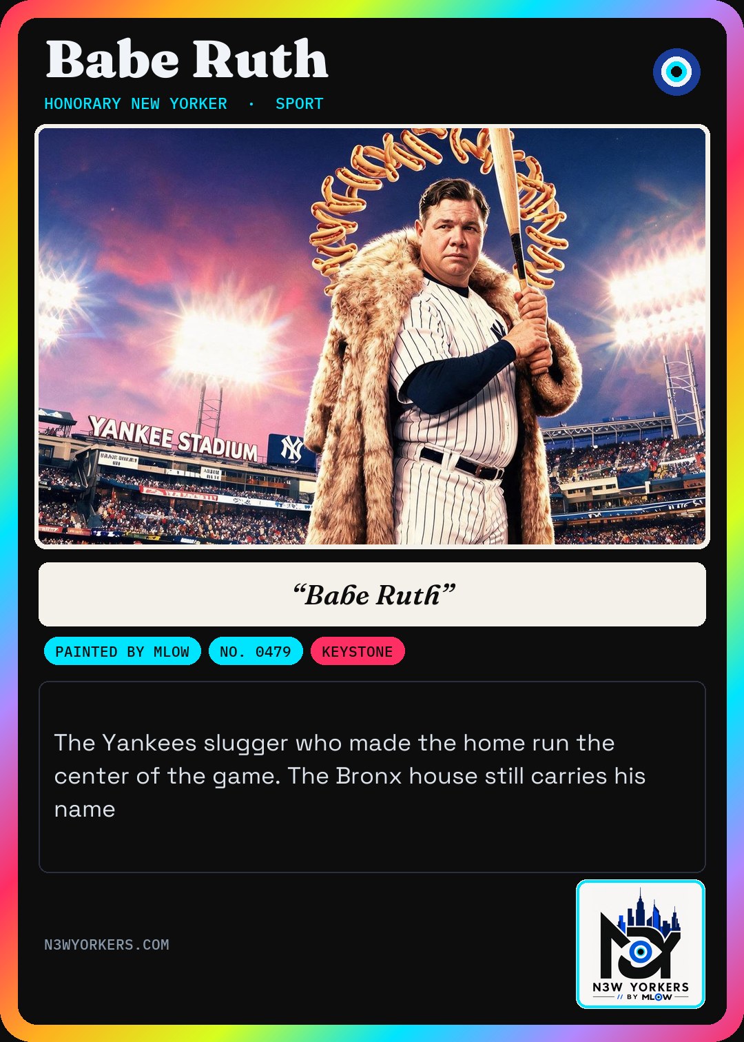 The Honorary card for Babe Ruth, painted by MLow