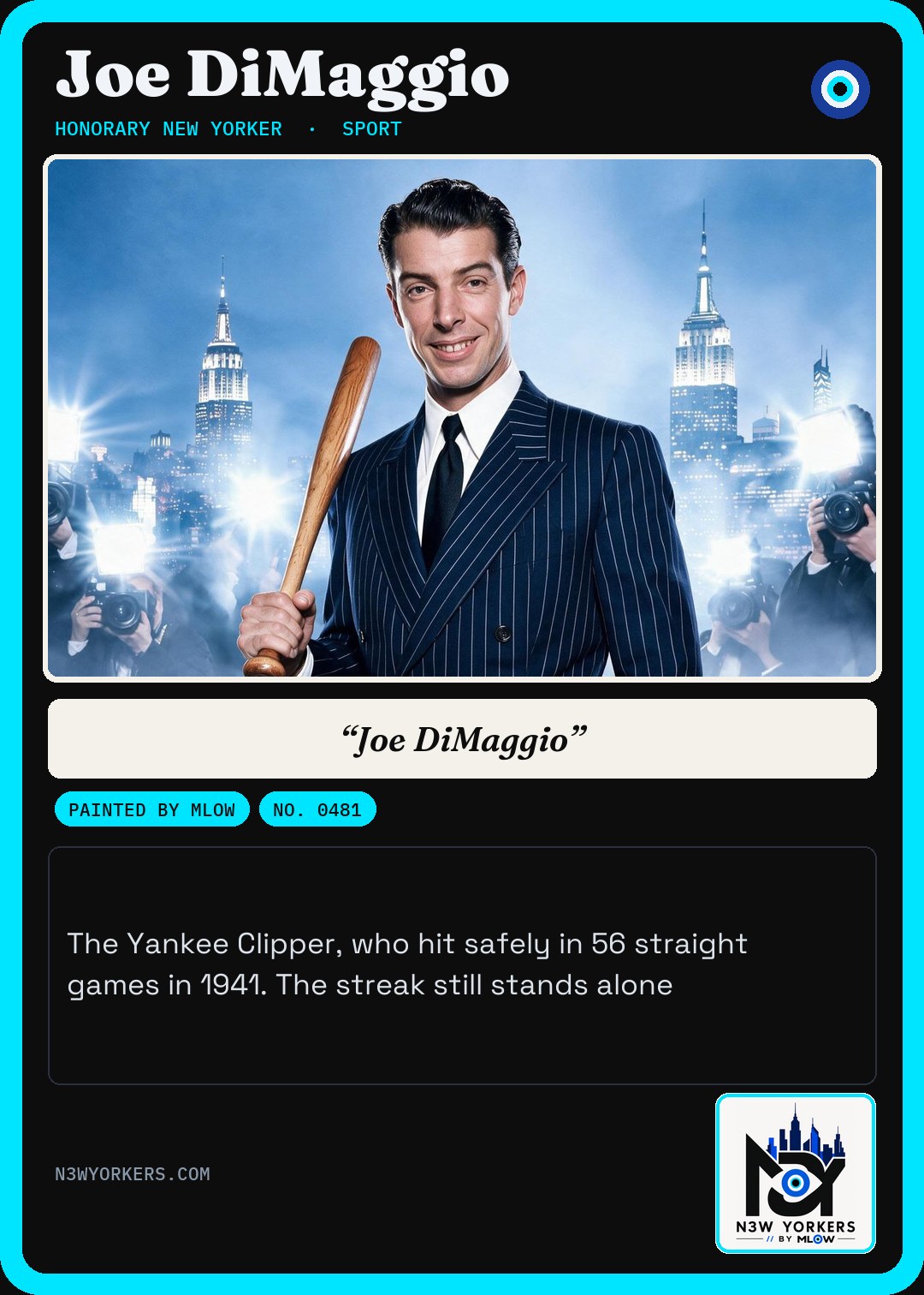 The Honorary card for Joe DiMaggio, painted by MLow