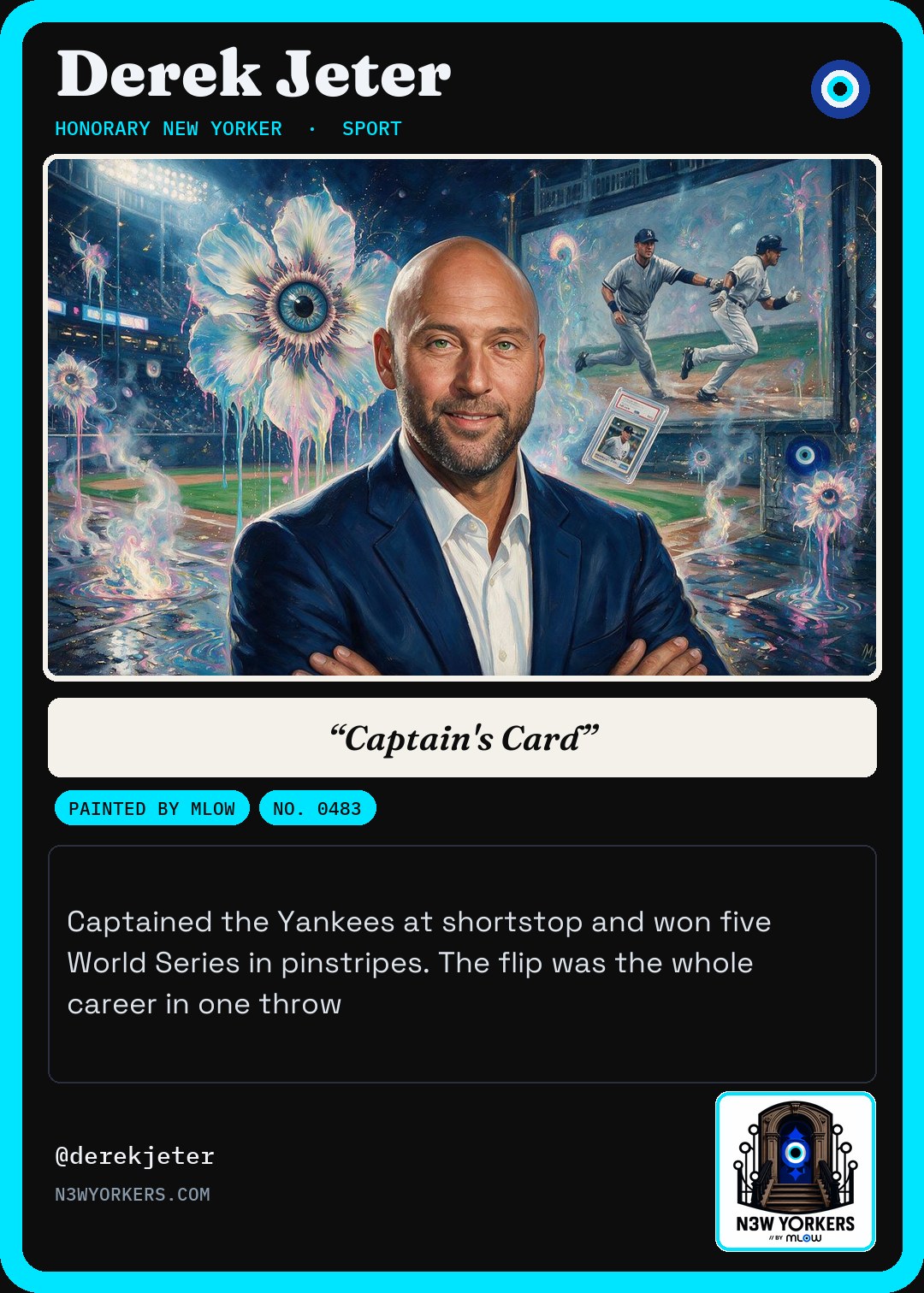 The Honorary card for Derek Jeter, painted by MLow