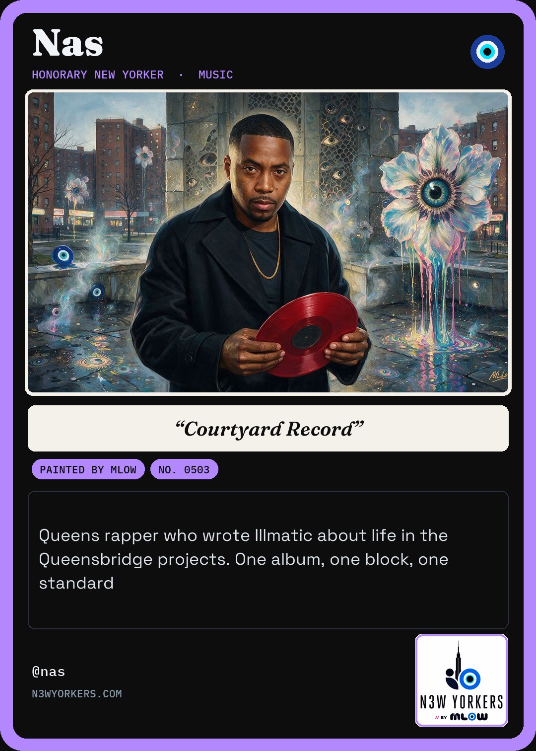 The Honorary card for Nas, painted by MLow