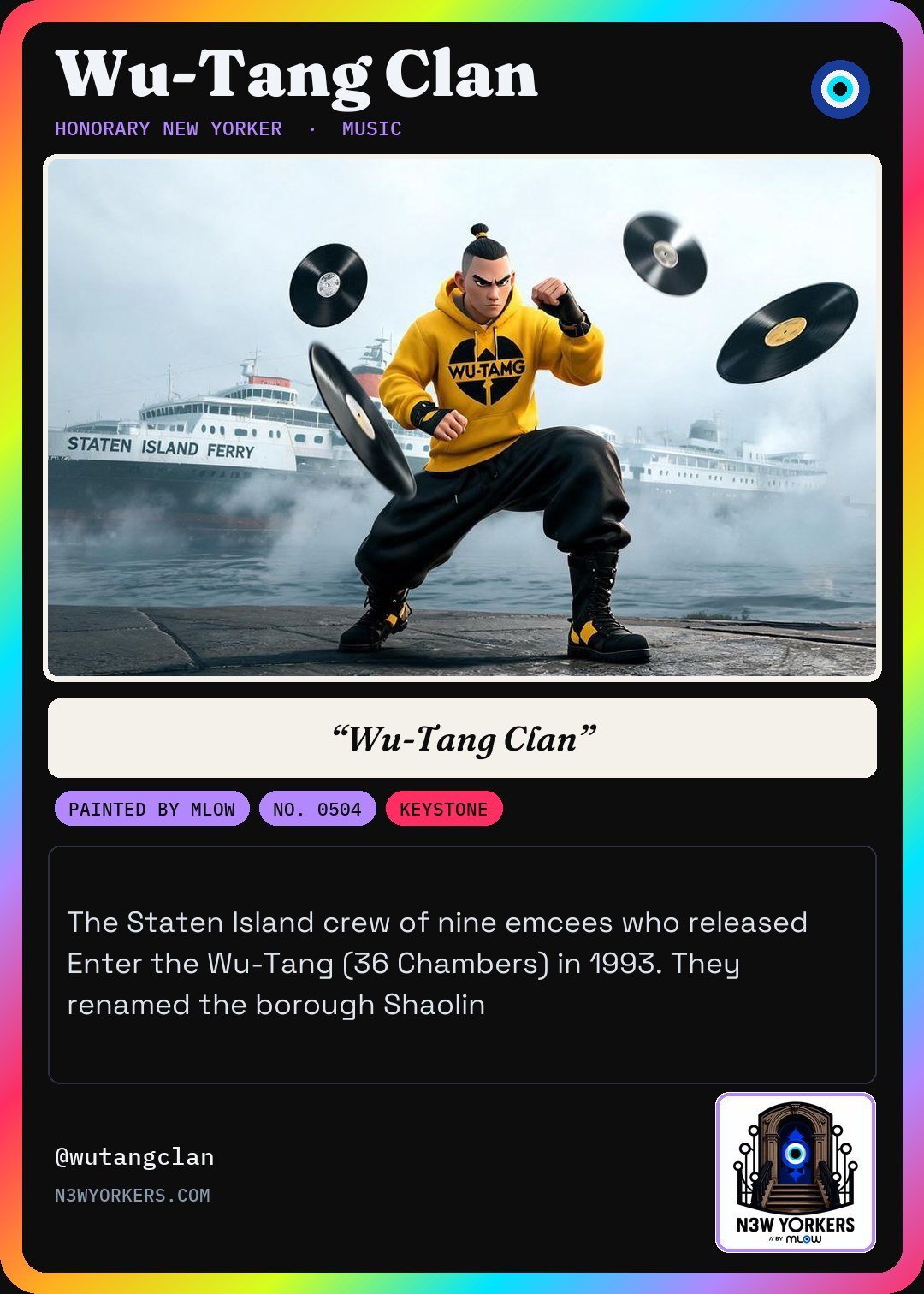 The Honorary card for Wu-Tang Clan, painted by MLow