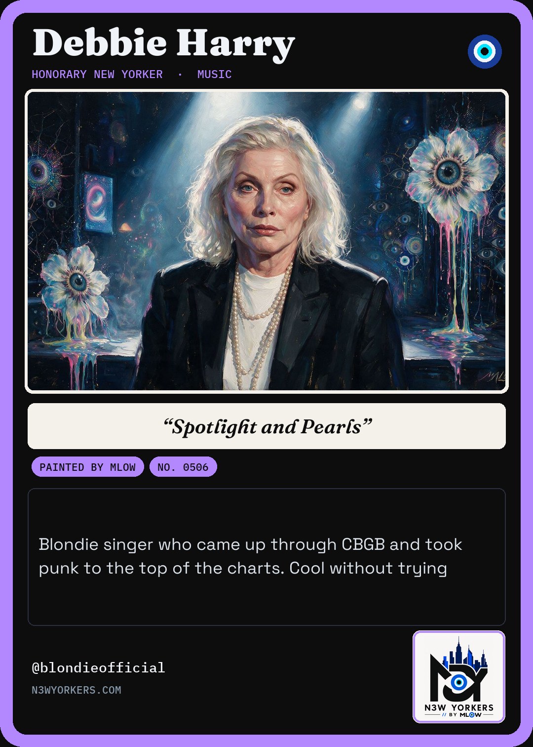 The Honorary card for Debbie Harry, painted by MLow