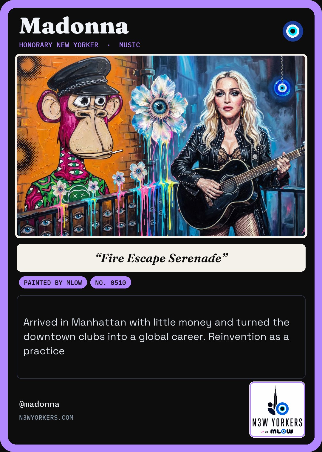 The Honorary card for Madonna, painted by MLow