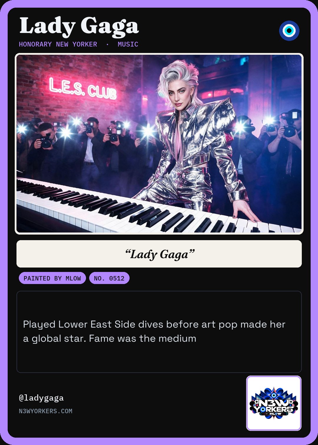 The Honorary card for Lady Gaga, painted by MLow
