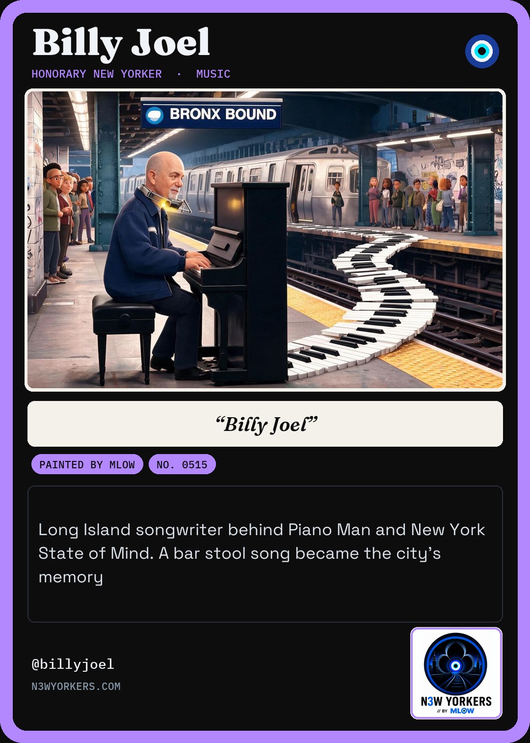 The Honorary card for Billy Joel, painted by MLow