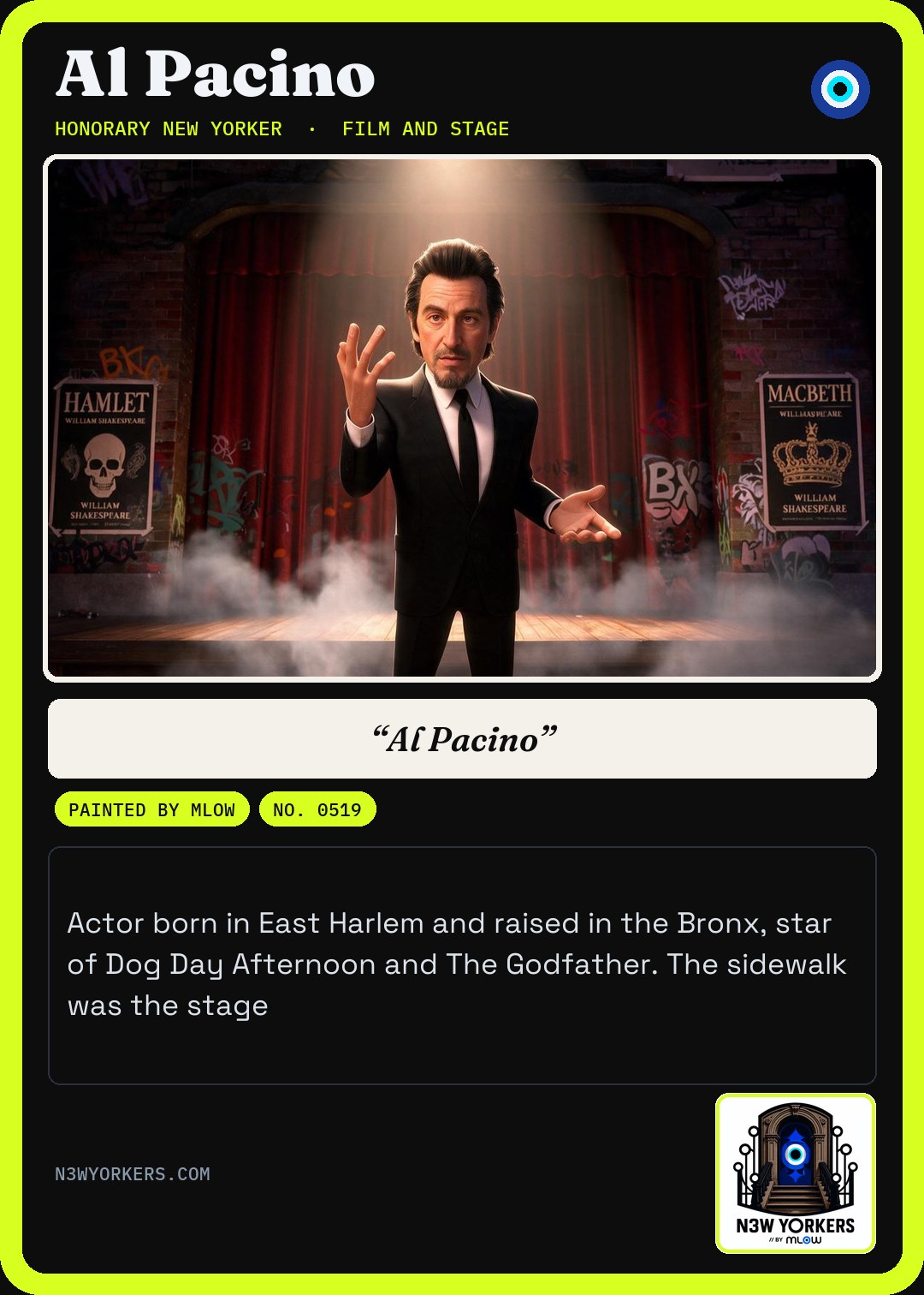 The Honorary card for Al Pacino, painted by MLow