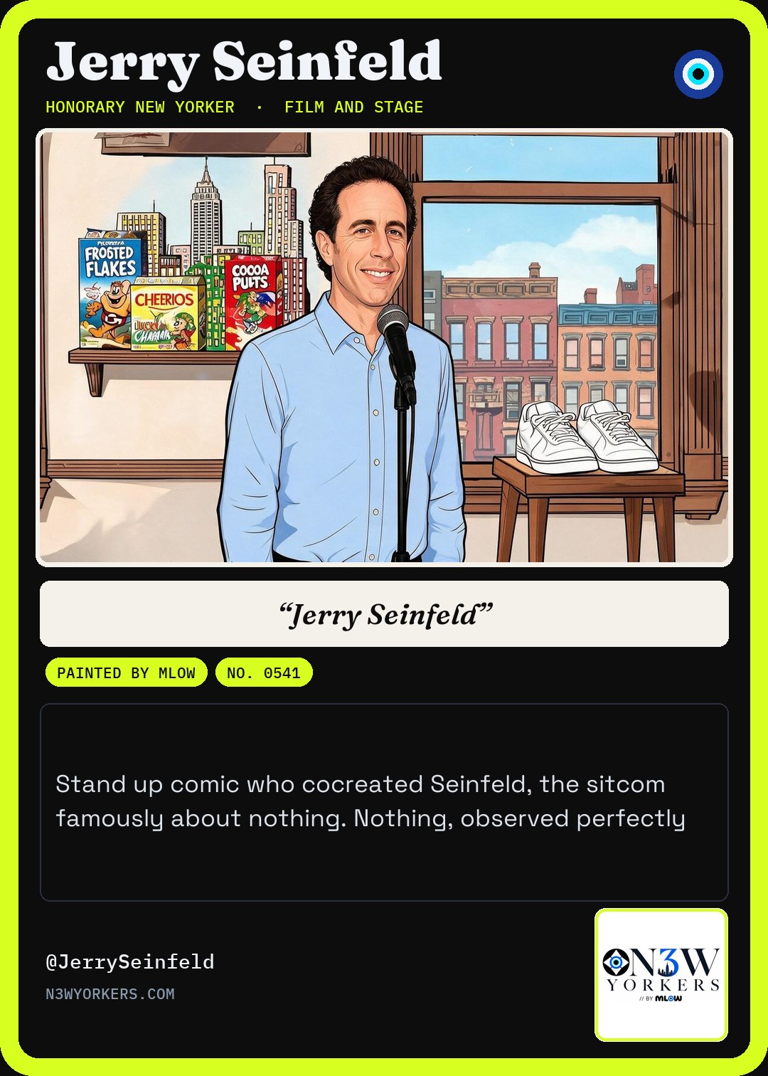 The Honorary card for Jerry Seinfeld, painted by MLow