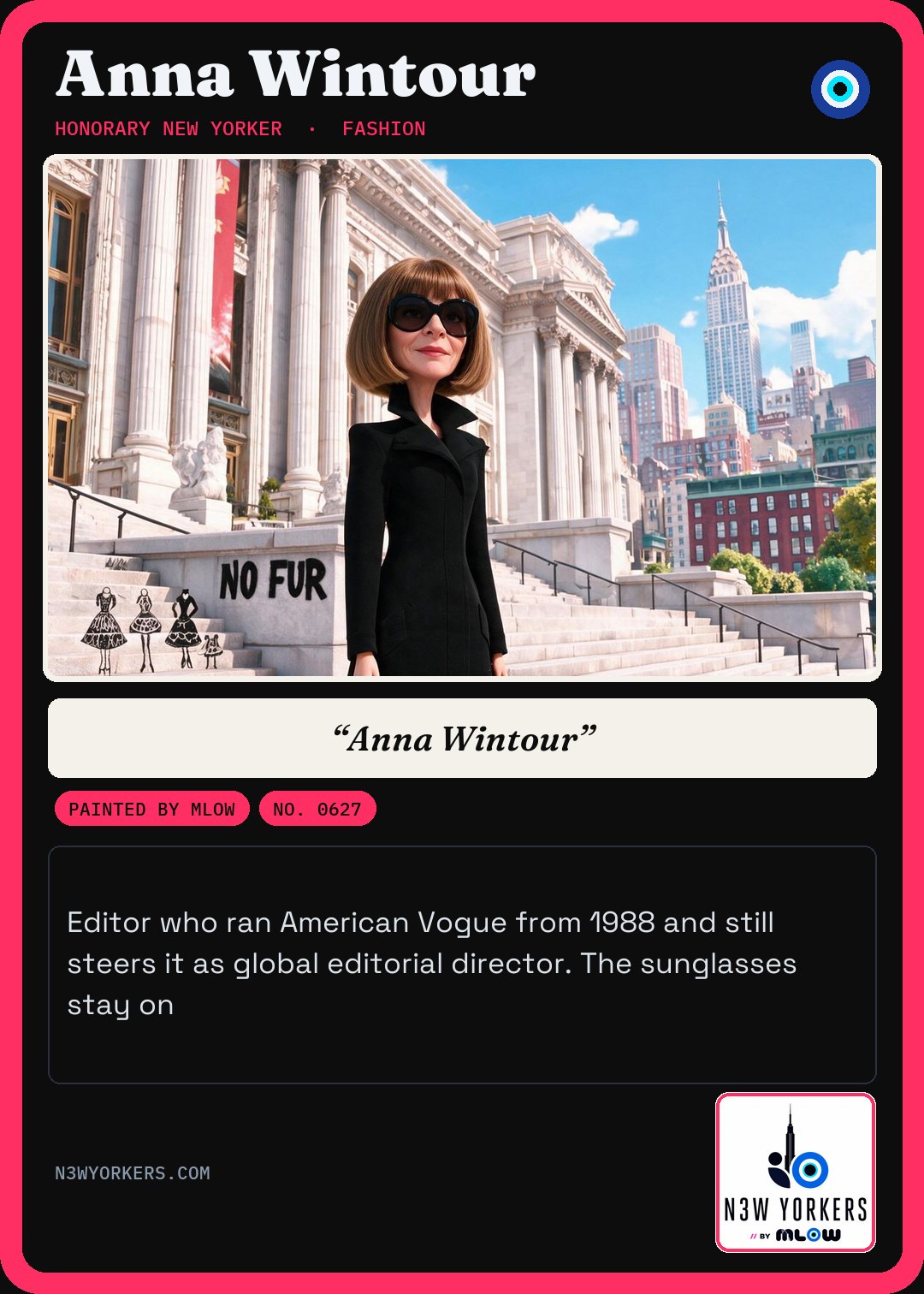 The Honorary card for Anna Wintour, painted by MLow
