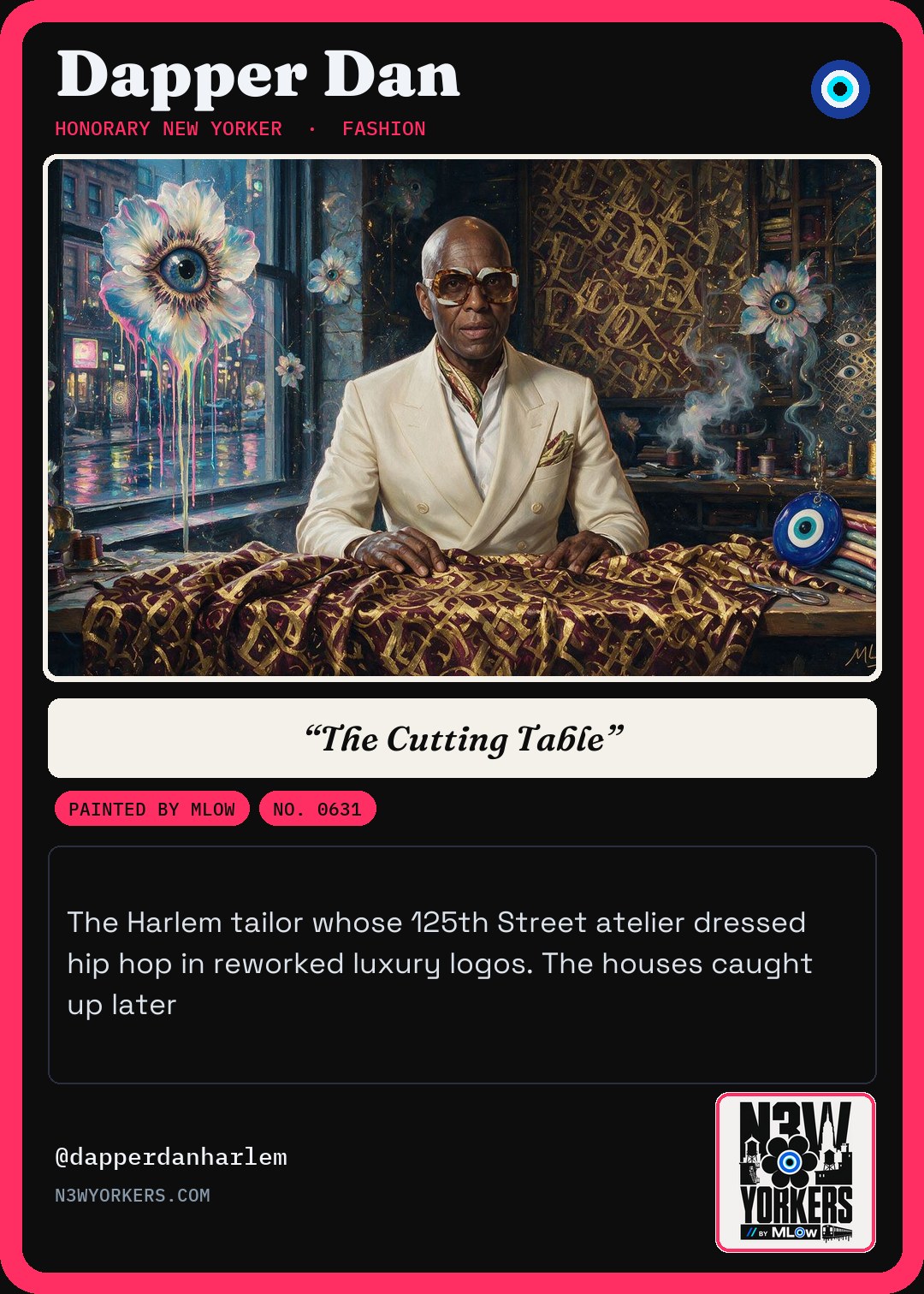 The Honorary card for Dapper Dan, painted by MLow