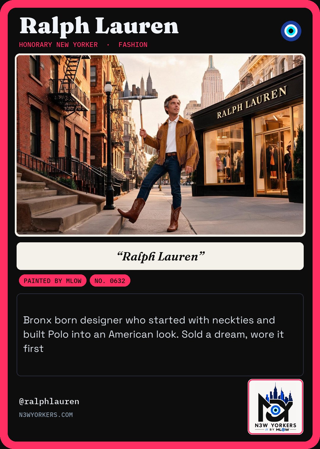 The Honorary card for Ralph Lauren, painted by MLow
