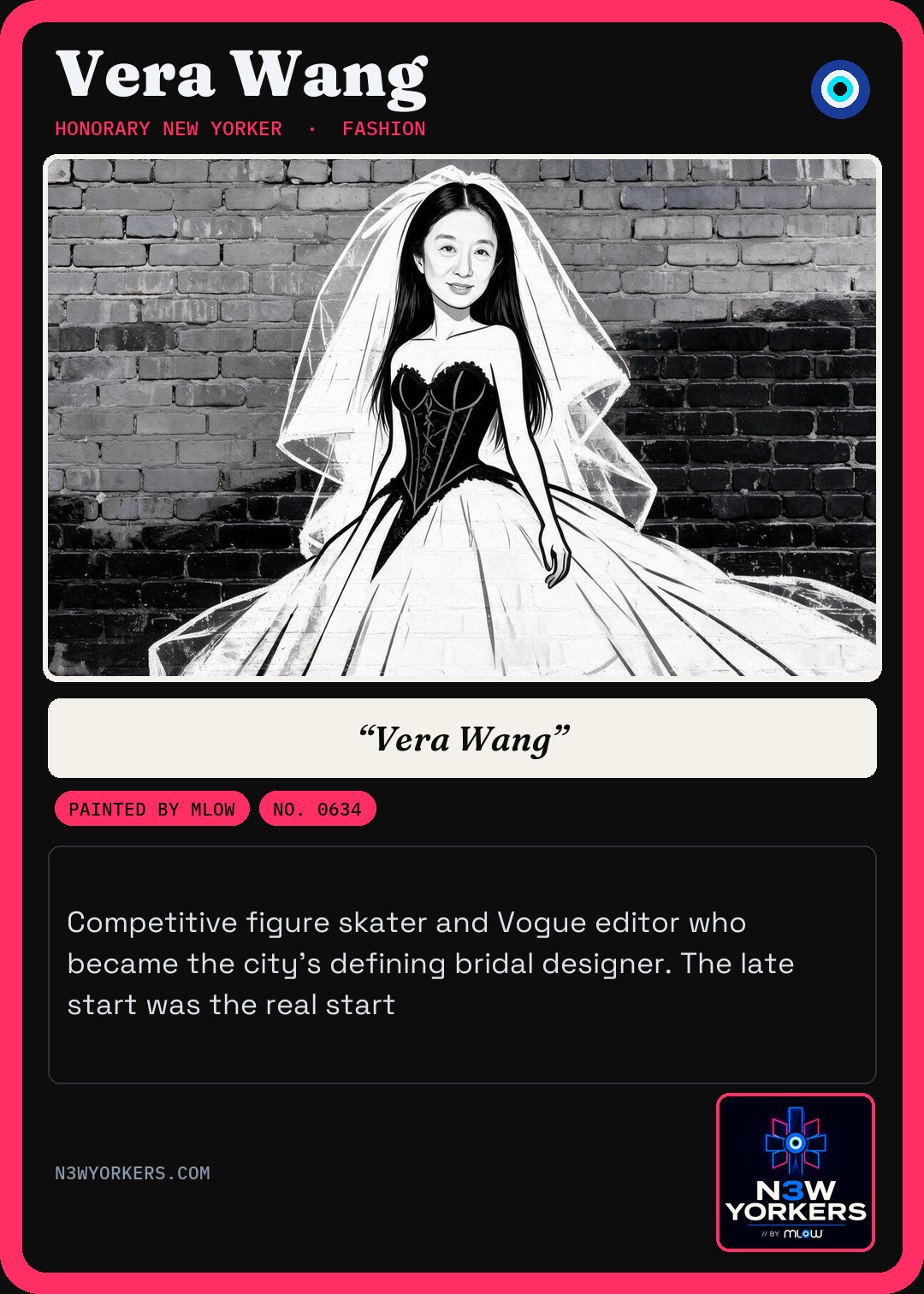 The Honorary card for Vera Wang, painted by MLow