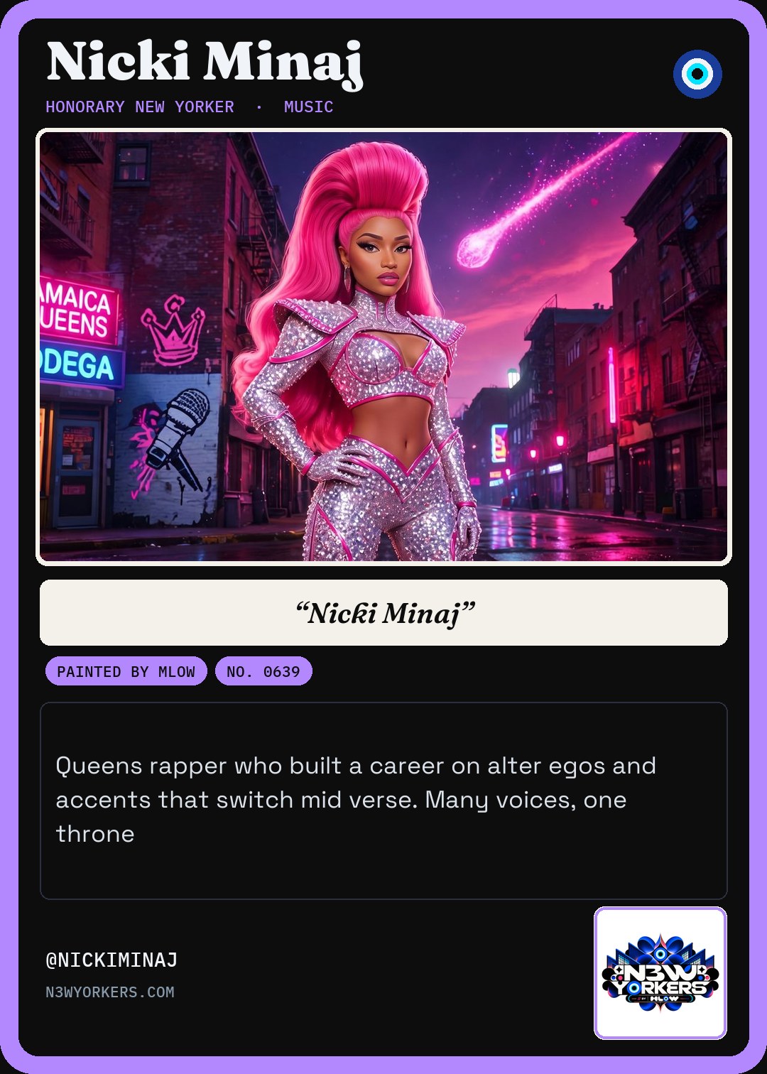 The Honorary card for Nicki Minaj, painted by MLow