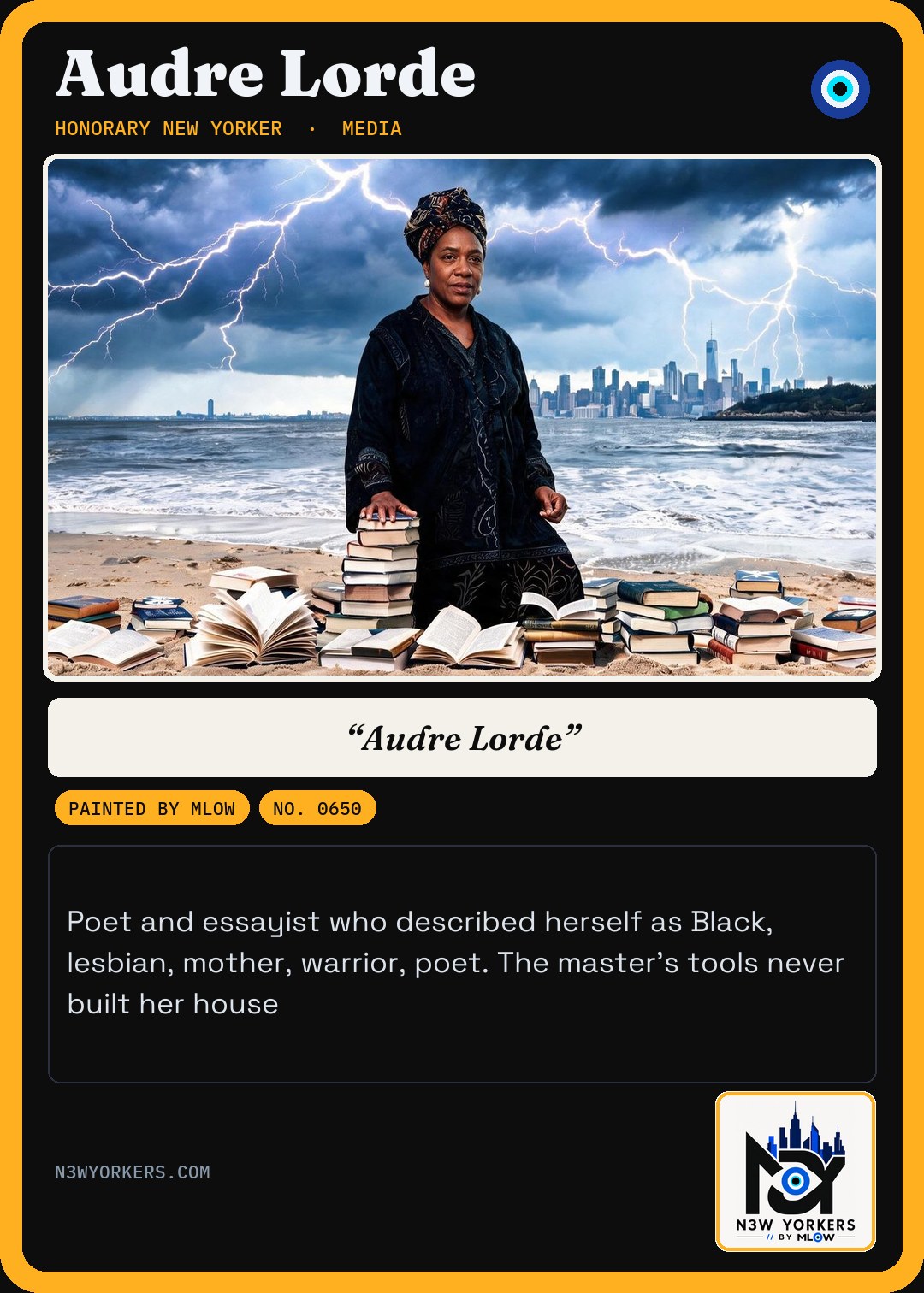 The Honorary card for Audre Lorde, painted by MLow