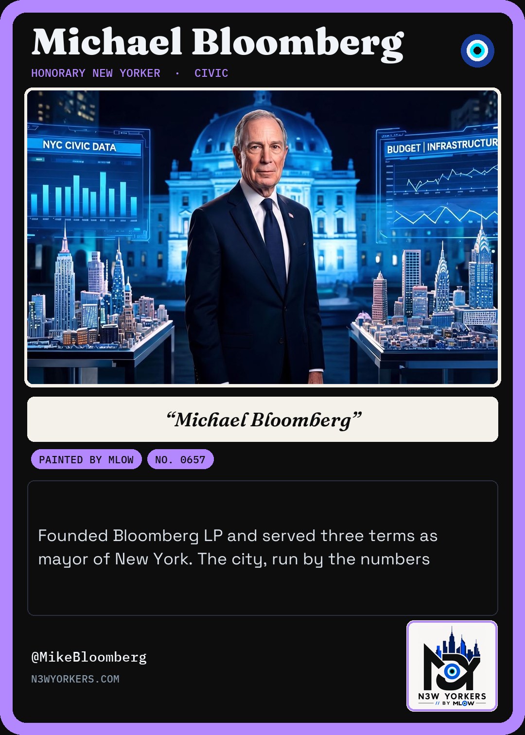 The Honorary card for Michael Bloomberg, painted by MLow