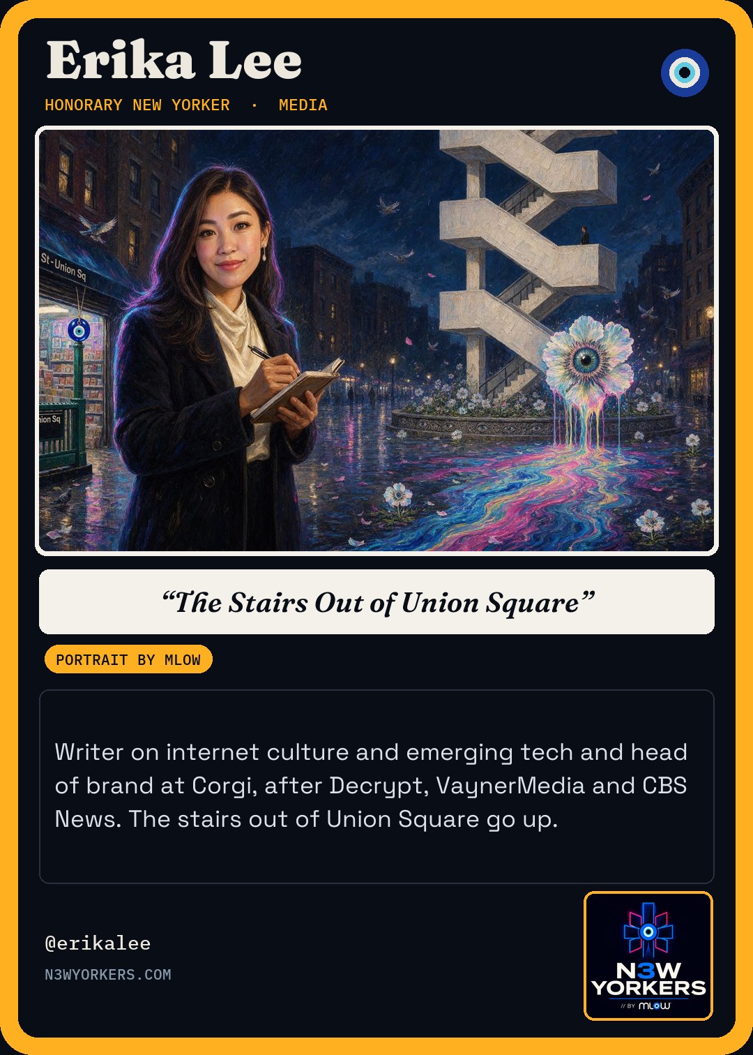 The Honorary card for Erika Lee, portrait by MLow