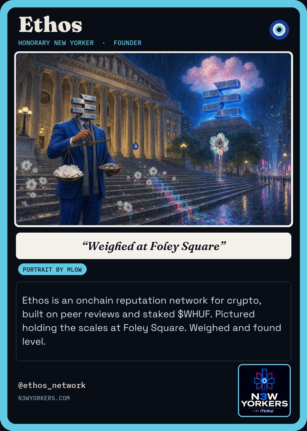 The Honorary card for Ethos, portrait by MLow