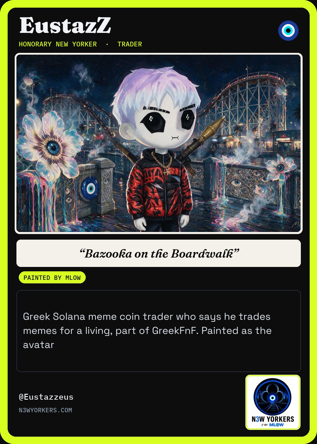 The Honorary card for EustazZ, painted by MLow